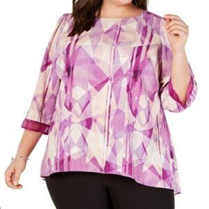 Alfani Women's PLUS Fuchsia Geometric Printed